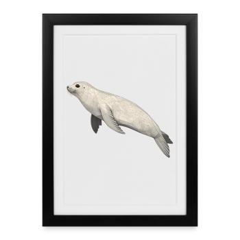 Geometric Seal - Framed poster (27 × 37 cm) - black - Front