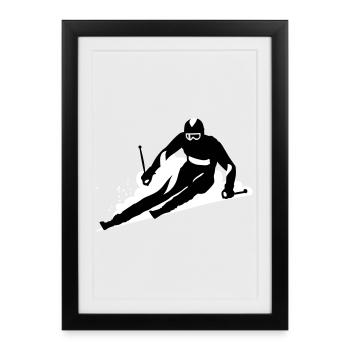 Ski - Framed poster (27 × 37 cm) - black - Front