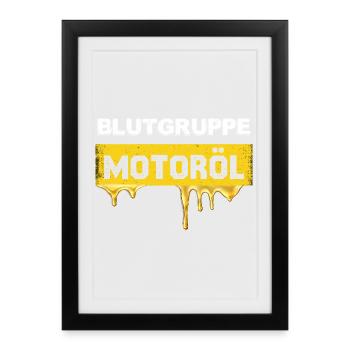 Blood Type Engine Oil Graph - Framed poster (27 × 37 cm) - black - Front