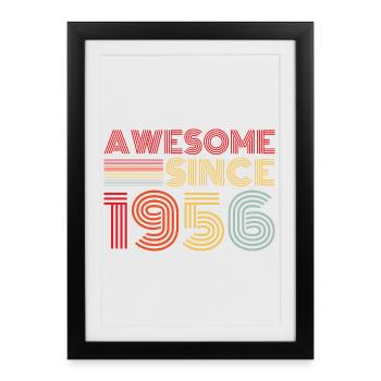 Vintage 1956 Rétro Cadeau D’anniversaire 1956 - Affiche encadrée (27 × 37 cm) - noir - Devant