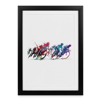Cyclisme Vélo Art sportif #cycling - Affiche encadrée (27 × 37 cm) - noir - Devant