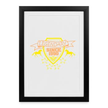 Legendaer 1990 - Affiche encadrée (27 × 37 cm) - noir - Devant
