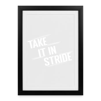 Marathon Runner Take It In Stride Running - Gerahmtes Poster (27 × 37 cm) - Schwarz - Vorne