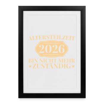 Partial retirement colleague 2026 early retirement gift idea - Framed poster (27 × 37 cm) - black - Front
