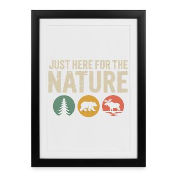 Natursymbole: Baumbär-Elch-Silhouetten - Gerahmtes Poster (27 × 37 cm) - Schwarz - Vorne