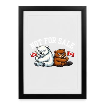 Le Groenland et le Canada ne sont pas à vendre Drôle de design - Affiche encadrée (27 × 37 cm) - noir - Devant