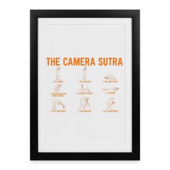Le Sutra de la caméra – Design du photographe drôle - Affiche encadrée (27 × 37 cm) - noir - Devant