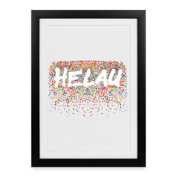 Helau1 - Affiche encadrée (27 × 37 cm) - noir - Devant