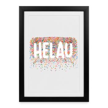 Helau ! Des confettis à la santé ! - Affiche encadrée (27 × 37 cm) - noir - Devant