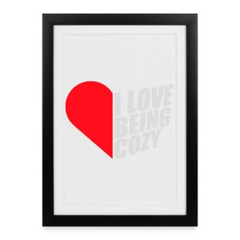 J’adore être au chaud Gemütlichkeit Zuhause Entspannt - Affiche encadrée (27 × 37 cm) - noir - Devant