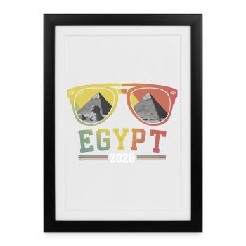 Vacances en Égypte 2026 Pyramides - Affiche encadrée (27 × 37 cm) - noir - Devant