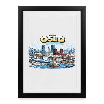 Oslo City - Framed poster (27 × 37 cm) - black - Front
