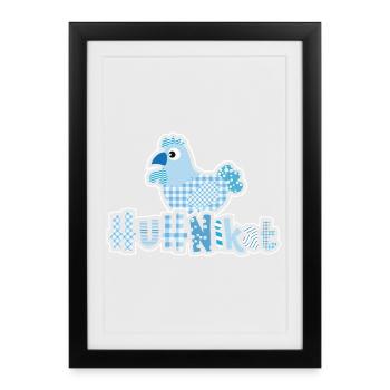HUHNikat Chicken Fans - Coq - Coq - Bio - Affiche encadrée (27 × 37 cm) - noir - Devant