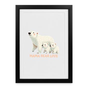 L’amour de Maman Ours pour la fête des mères - Affiche encadrée (27 × 37 cm) - noir - Devant