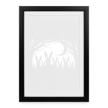 Gothic Bunny Weirdcore Dark Horror Animal Doll - Framed poster (27 × 37 cm) - black - Front