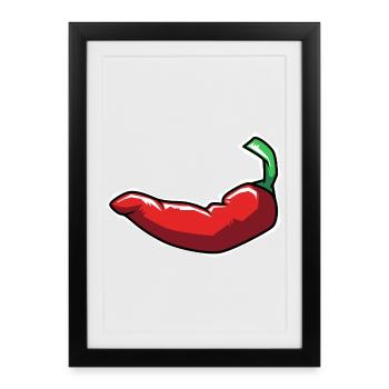 Chilli Chipotle Chili Pepper Jalapeno Hot Chili - Framed poster (27 × 37 cm) - black - Front