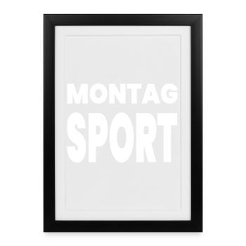 Sport - Gerahmtes Poster (27 × 37 cm) - Schwarz - Vorne