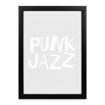 Punk Jazz typography logo Glyphs - Framed poster (27 × 37 cm) - black - Front