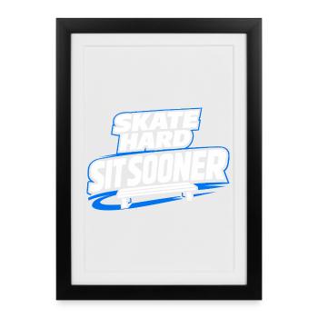 Ligue de la Bière Hockey Humour des joueurs drôles de hockey - Affiche encadrée (27 × 37 cm) - noir - Devant