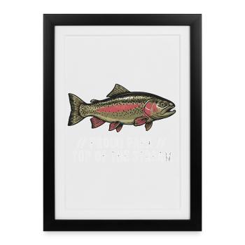 Proud Papa Fishing Trout - Framed poster (27 × 37 cm) - black - Front