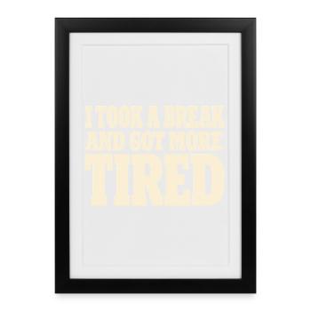Ausgebrannter Millennial, Müder Erwachsener, - Gerahmtes Poster (27 × 37 cm) - Schwarz - Vorne