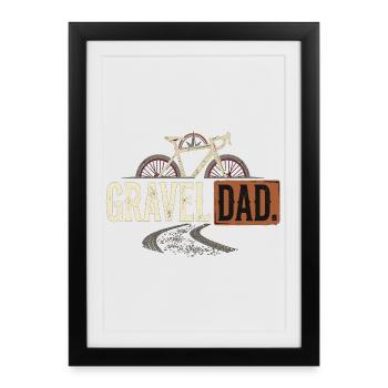 Gravel Bike Dad Fahrrad Offroad Papa - Framed poster (27 × 37 cm) - black - Front