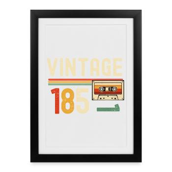 Vintage 85 Cassette Retro - Framed poster (27 × 37 cm) - black - Front