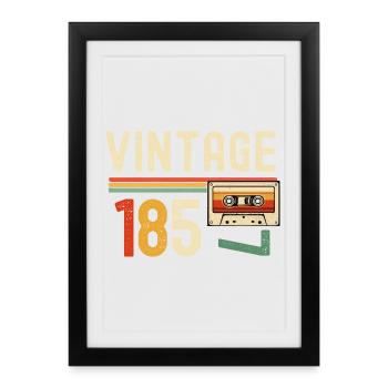 Vintage 85 Cassette Retro - Framed poster (27 × 37 cm) - black - Front