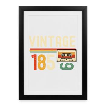 Vintage 1850's Retro Cassette - Framed poster (27 × 37 cm) - black - Front