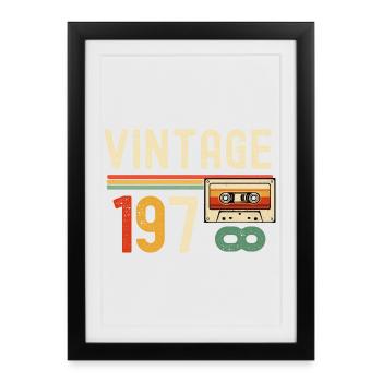 Vintage 1970s Cassette - Framed poster (27 × 37 cm) - black - Front