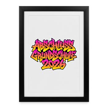 Elementary School Graduation 2026 Graffiti - Framed poster (27 × 37 cm) - black - Front