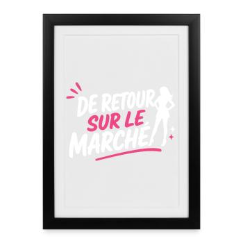 Retour sur le marché femme pop - Affiche encadrée (27 × 37 cm) - noir - Devant