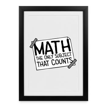 Math The Only Subject That Counts Nerd Mathe Logo - Framed poster (27 × 37 cm) - black - Front