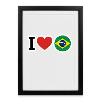 Brazil - Framed poster (27 × 37 cm) - black - Front