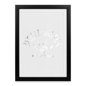 Metal Sister Heavy Metal Forever Skull Shirt - Framed poster (27 × 37 cm) - black - Front