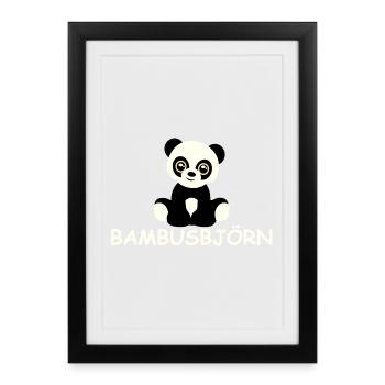 Bambus-Björn - Gerahmtes Poster (27 × 37 cm) - Schwarz - Vorne