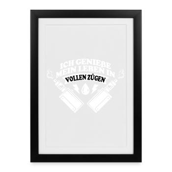 Ich genieße... - Gerahmtes Poster (27 × 37 cm) - Schwarz - Vorne