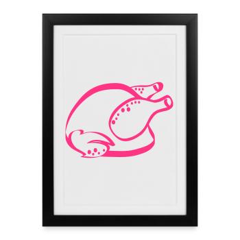 poulet - Affiche encadrée (27 × 37 cm) - noir - Devant