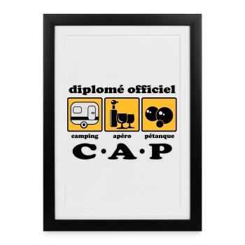 Camping aperitif bowls flex - Framed poster (27 × 37 cm) - black - Front