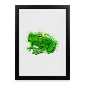 Grenouille d’herbe - Affiche encadrée (27 × 37 cm) - noir - Devant