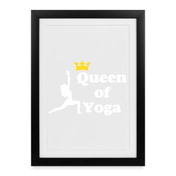 Queen of Yoga - Framed poster (27 × 37 cm) - black - Front