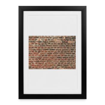 mur de brique texture charme urbain - Affiche encadrée (27 × 37 cm) - noir - Devant