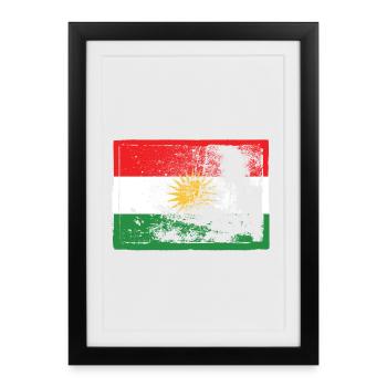 Kurdes Kurdistan - Affiche encadrée (27 × 37 cm) - noir - Devant