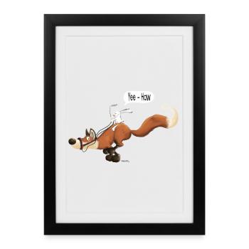 Süßer Fuchs - Füchse - Hase - Hasi - Geschenk - Gerahmtes Poster (27 × 37 cm) - Schwarz - Vorne