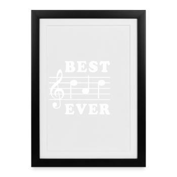 Meilleure musique de papa de tous les temps - Affiche encadrée (27 × 37 cm) - noir - Devant