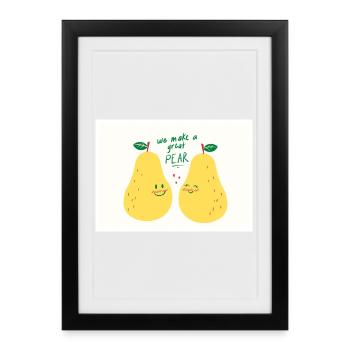 PEAR - Framed poster (27 × 37 cm) - black - Front