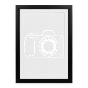 Camera Icon Logo for Photographers Customizable - Framed poster (27 × 37 cm) - black - Front