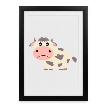 cow, farmer, farmer, agriculture - Framed poster (27 × 37 cm) - black - Front