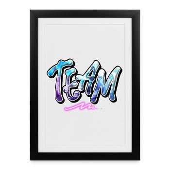 Équipe - Affiche encadrée (27 × 37 cm) - noir - Devant