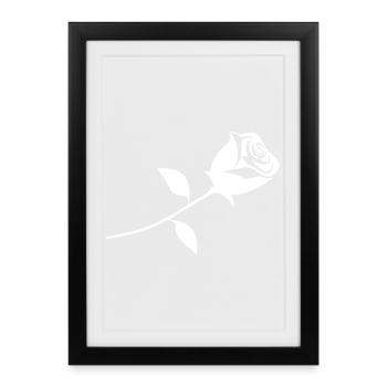 Une rose - Affiche encadrée (27 × 37 cm) - noir - Devant